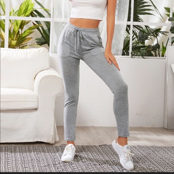 SHEIN Pants - Drawstring Waist Solid Pants